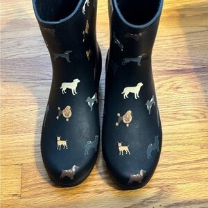 Chooka Black Dog Print Rain Boots size 9
